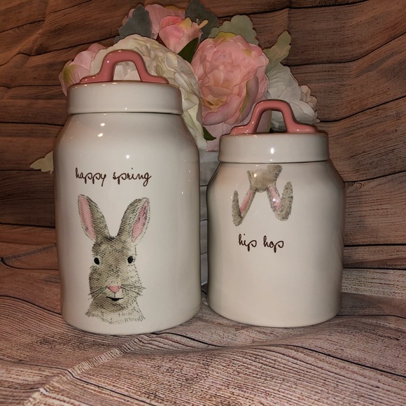 Rae Dunn Other - NWT Rae Dunn 2pc Bunny Canister Set